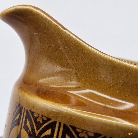 Royal Sealy Creamer Cream Pitcher Brown Yellow Amber Retro Vintage - Picture 12 of 12